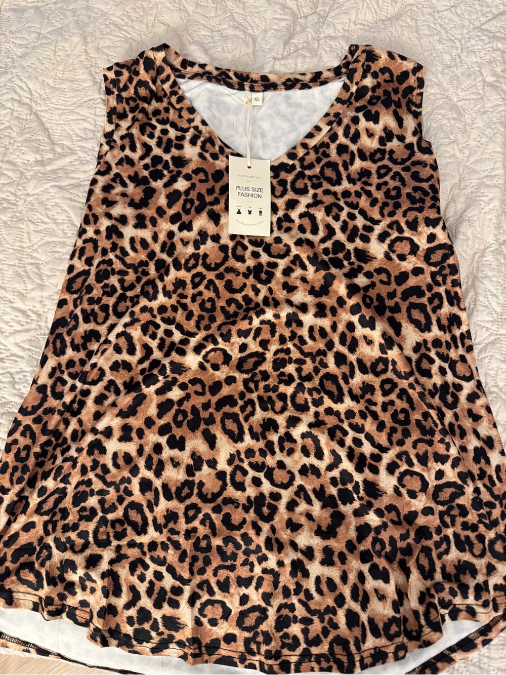 Leopard Print Sleeveless Tunic - Brown & Black